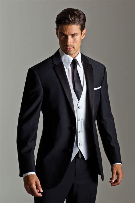 Custom Made Black Wedding Suits For Men Tuxedos Notched Lapel Mens ...