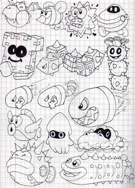 Super Mario 3D Land Enemies Doodles (Part 2) by BoxBird on DeviantArt