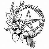 Pentacle And Ivy Coloring Page · Creative Fabrica sketch template