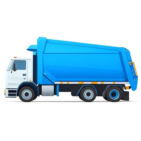 Premium Vector | Light blue color garbage truck images with ai generated