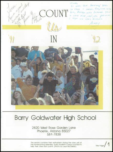 Explore 1992 Barry Goldwater High School Yearbook, Phoenix AZ - Classmates