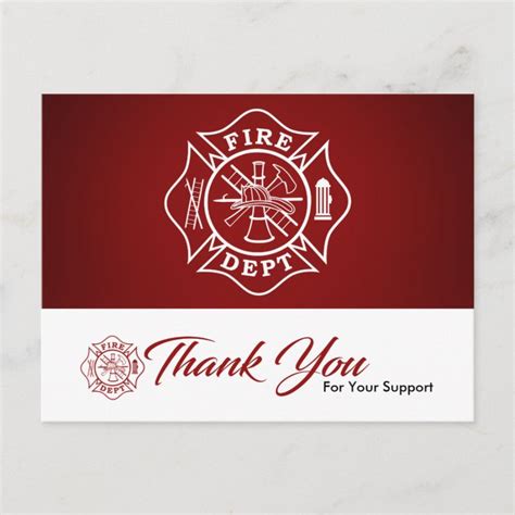 Firefighter Thank You Card | Zazzle