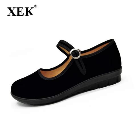 Mothers Shoes Women's Flats Shoes Comfortable Black Work Shoes Flat For Woman Loafers Zapatos ...