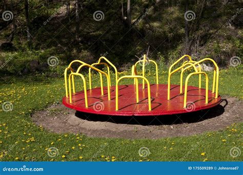 Merry Go Round Playground Equipment Stock Image - Image of outside ...