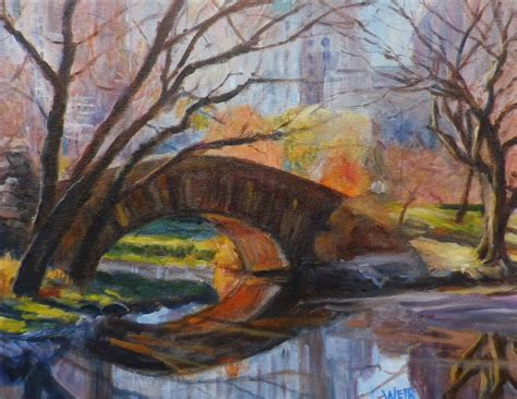 Gapstow Bridge, Fall Central Park, NYC - Chris Weir Paintings