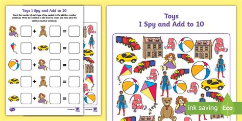 👉 Toys I Spy and Add to 10 (Teacher-Made)