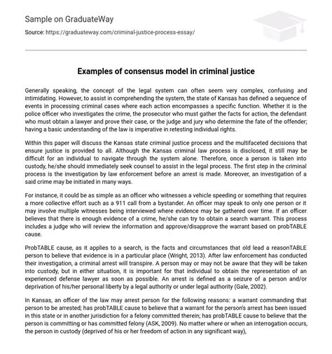 ⇉Examples of consensus model in criminal justice Essay Example | GraduateWay