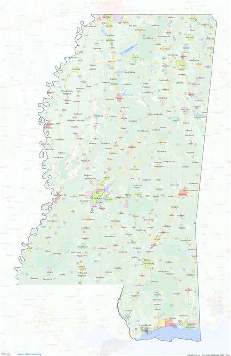 Mississippi City Limits Map – medium image – shown on Google Maps