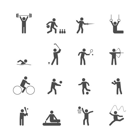 Sport icons set 454237 Vector Art at Vecteezy