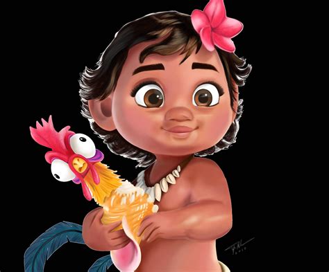 Baby Moana And Hei Hei Wallpaper - wallpapersok