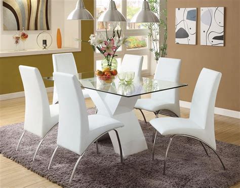 Lydia Glass Chrome White Dining Table | White Dining Table