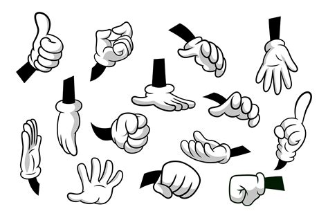 Cartoon hands set. | Object Illustrations ~ Creative Market