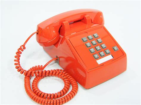Vintage Phone tangerine orange push button telephone. $78.00, via Etsy. | Vintage phones ...