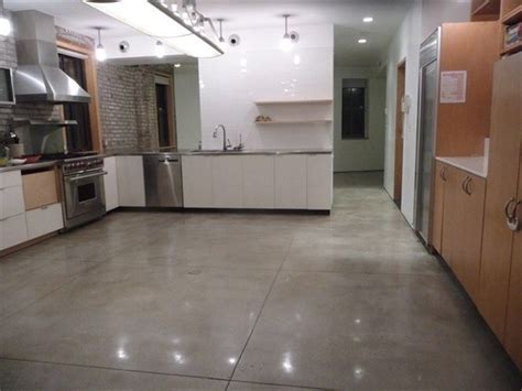 Large concrete tiles | Polished concrete kitchen, Concrete kitchen floor, Concrete floors