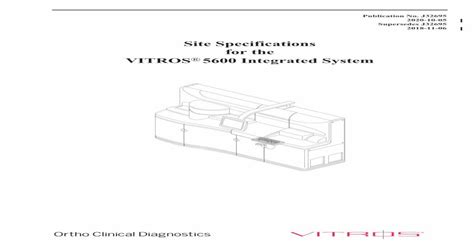 (PDF) Site Specifications for the VITROS 5600 Integrated System ...