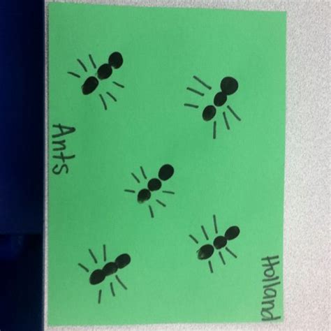 Fingerprint ants | Preschool art activities, Childrens art projects ...