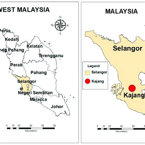 Map of West Malaysia showing the location of the study area. | Download ...