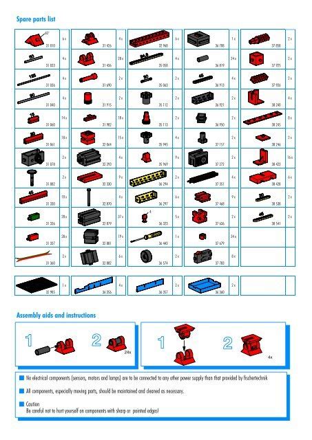 Spare parts list Assembly aids and instructions - fischertechnik ...