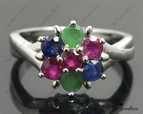 Natural Ruby & Emerald Sapphire Mix Gemstone Fabulous Ring - Etsy