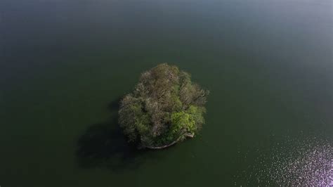 Aerial View Of Lake Island In Beautiful Stock Footage SBV-320403882 ...