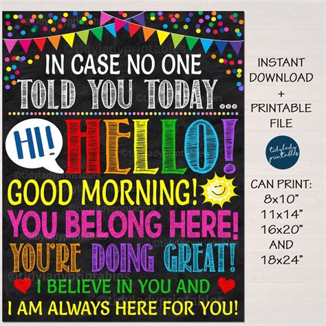 Dear Students Hello Good Morning Classroom Poster | Dear students ...