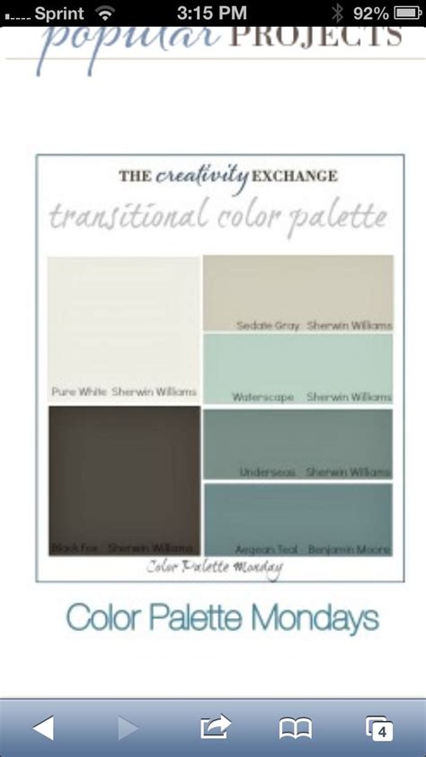 Transitional color palette Interior Paint Colors Schemes, Paint Color ...