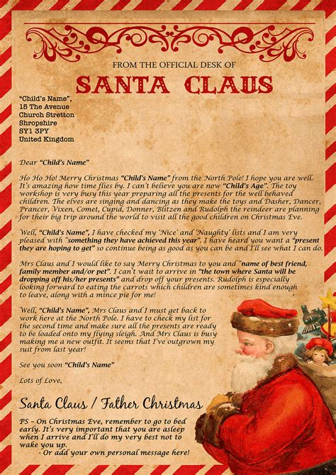 Sample Letter From Santa | Santa's Post Office