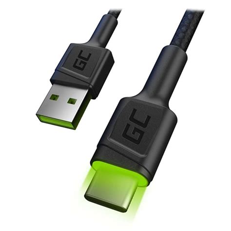 Green Cell Cable GC Ray USB-C 120cm Cable with green LED backlight, fast charging Ultra Charge ...