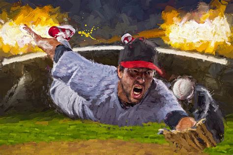 Baseball Player Painting by Andrew Sokol