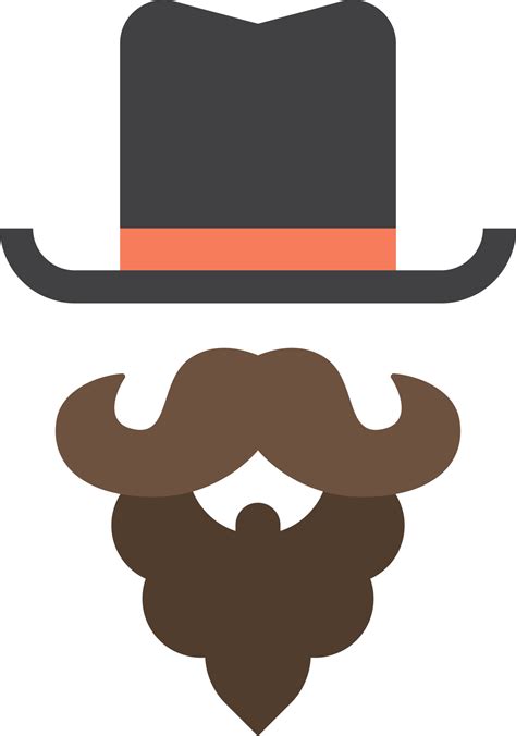 fake mustache and top hat illustration in minimal style 12979903 PNG