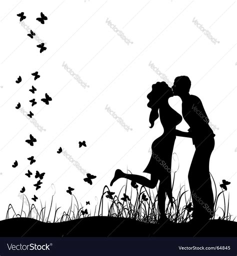 Couple kissing Royalty Free Vector Image - VectorStock