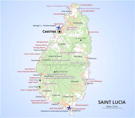 A Map Of St Lucia Island Maps | Images and Photos finder