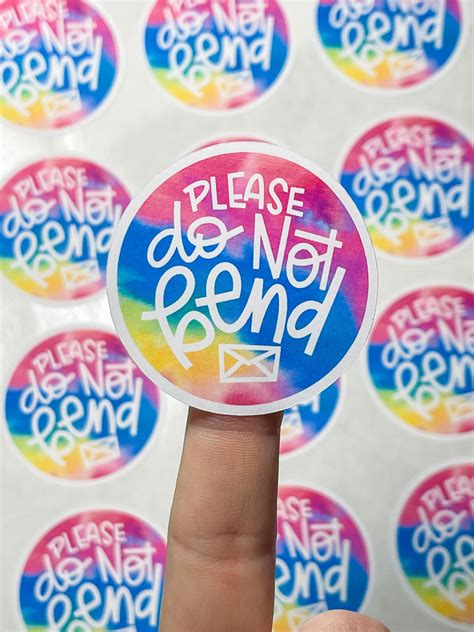 Please Do Not Bend STICKER Watercolor Label Stickers | Etsy