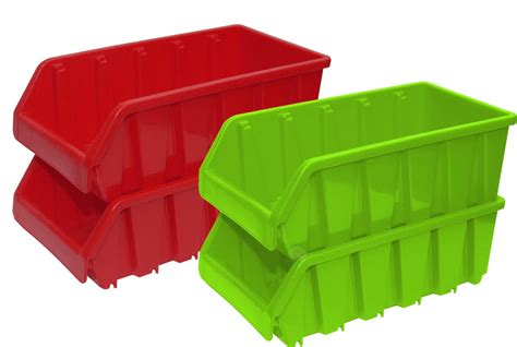 Set of 4 Plastic Storage Stacking Bins - Walmart.com