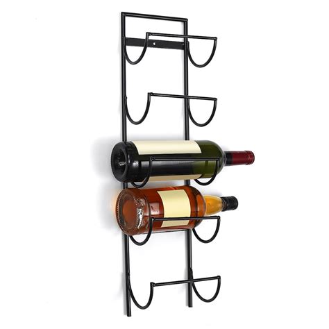 Metal Wall Hanging Wine Rack Wall Mounted Wine Bottle Display Hold Storage Organizer Home ...