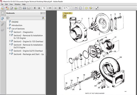 Hitachi Ex135 & EX215 Excavator Engine Technical Workshop Manual (604. ...