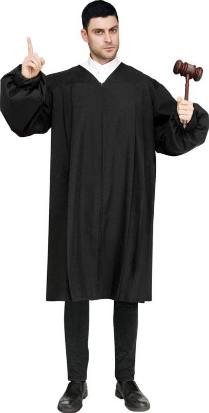 Judge Robe Black Costume Mens Court Fancy Dress Outfit-3225