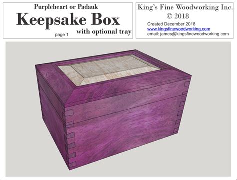 Keepsake Box Plans Including Optional Insert Trays – King's Fine Woodworking Inc