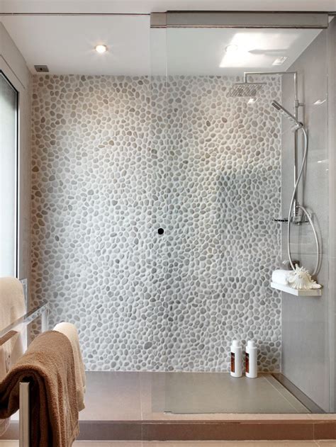 White Pebble Tile | Pebble tile shower, White pebbles and Pebble tiles