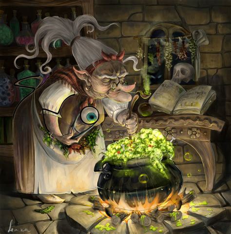 Swamp witch brews a potion by Lenika86 on DeviantArt