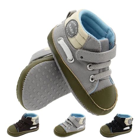 Baby First Walking Shoes for Boy Anti slip Canvas Cotton Patch Winter ...