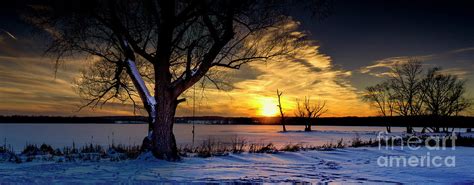 Tranquil Winter Sunset Panorama Photograph by Robert Gardner | Fine Art ...