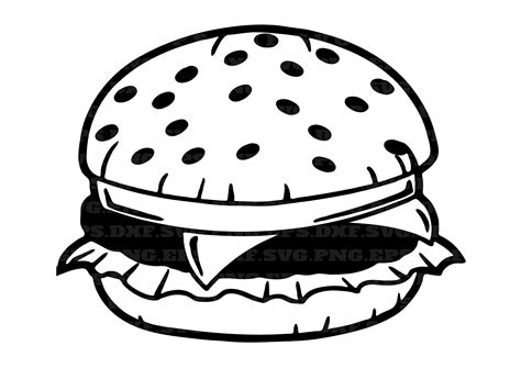 Hamburger Clipart Black And White