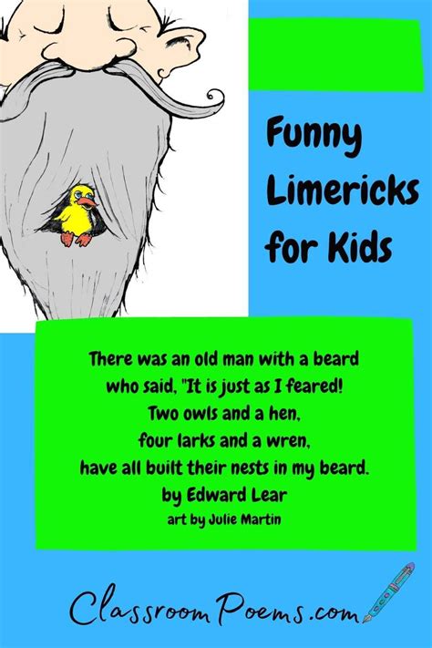 Funny Limericks | Poetry for kids, Teaching poetry, Limerick for kids