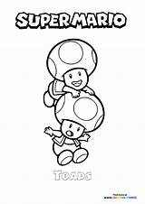 Toads From Super Mario  Coloring Pages For Kids sketch template