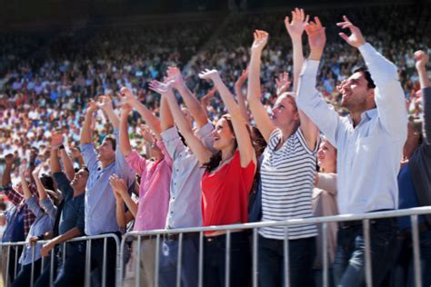 Cheering Crowd In Stadium Stock Photo - Download Image Now - iStock