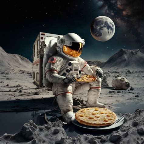 Astronaut eating pizza on the moon Astronaut Design, Astronaut Art ...