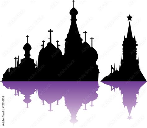 Vector Russia Moscow City Skyline, Silhouette Stock Vector | Adobe Stock