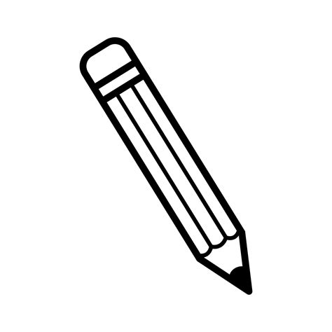 Pencil. Tool for school and drawing. Hand drawn sketch icon. Isolated ...