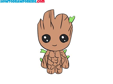 How to Draw Baby Groot - Easy Drawing Tutorial For Kids